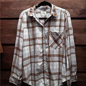 Abercrombie & Fitch Brown and White Checkered Shirt
